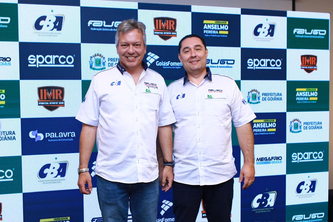 Sérgio Crispim, presidente da Federação Goiana de Automobilismo, e Fernando Freitas, vice-presidente da Federação Goiana de Automobilismo.